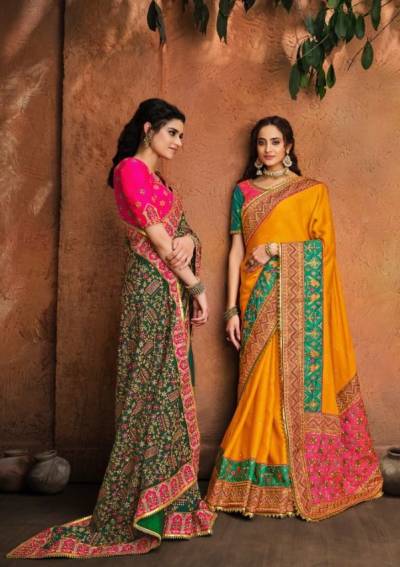 Kacchi Work By MN Designer Wedding Saree Collection